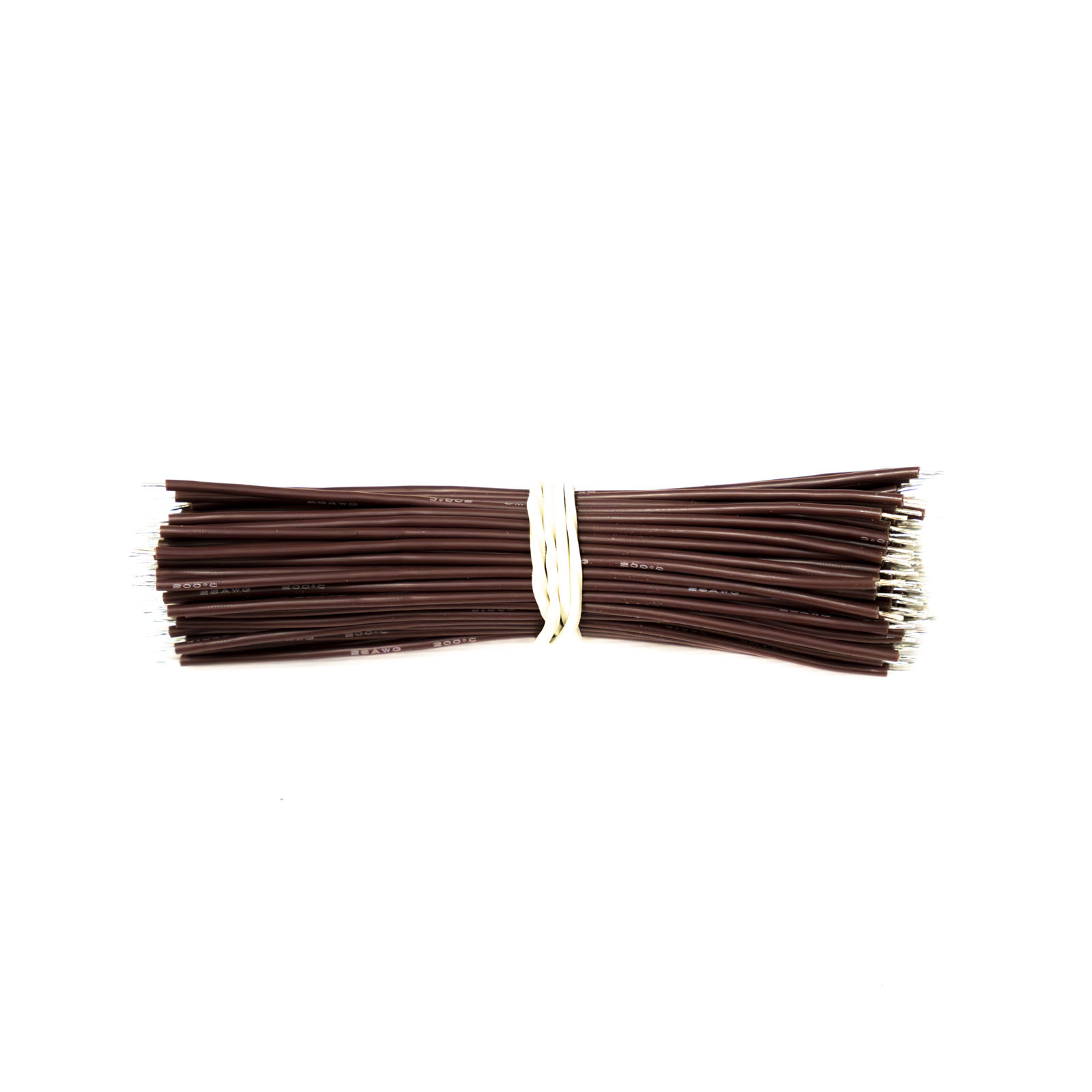 100шт - tinned silicone wires 100 mm HEXIE 26 AWG (brown)