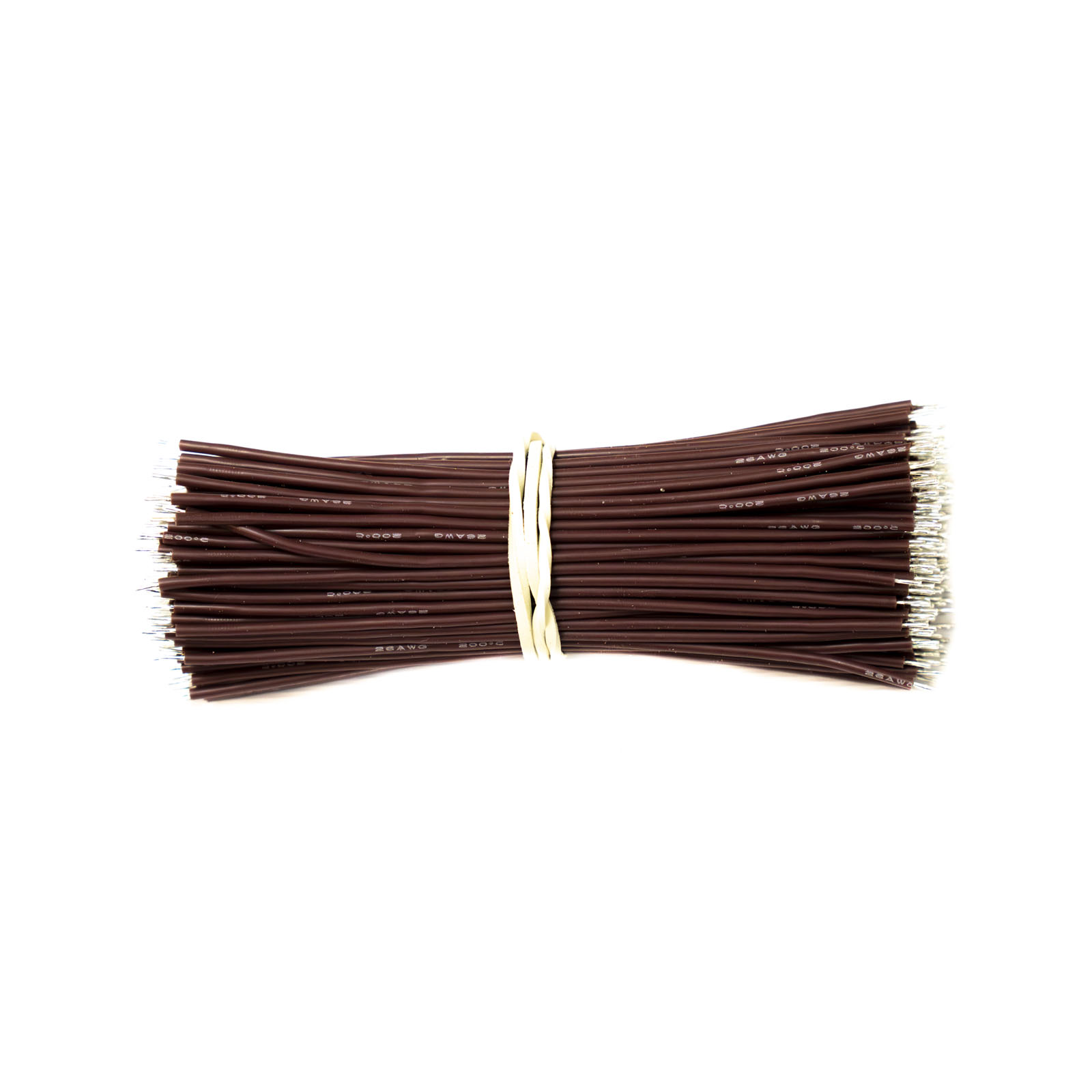 200шт - tinned silicone wires 100 mm HEXIE 26 AWG (brown)