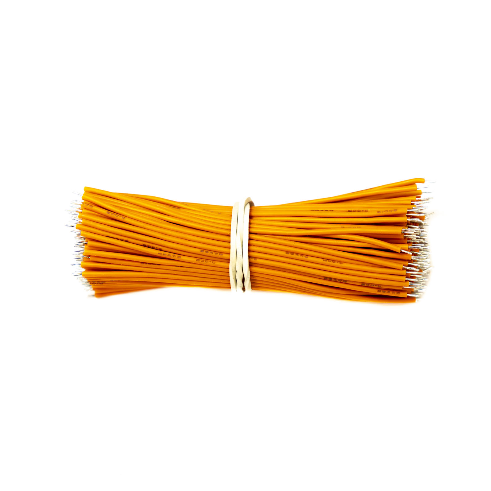 200шт - провода силиконовые луженые 100 мм HEXIE 26 AWG (оранжевые)