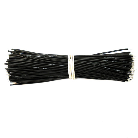 200pcs - tinned silicone wires 130 mm HEXIE 26 AWG (black)