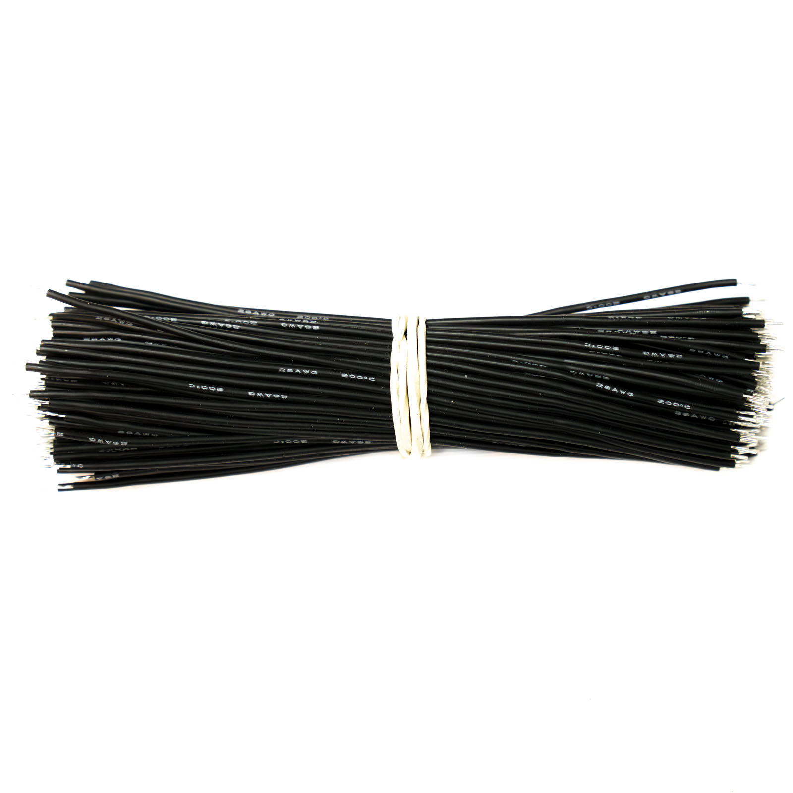 200шт - провода силиконовые луженые 130 мм HEXIE 26 AWG (черные)