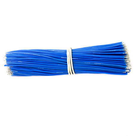 200шт - провода силиконовые луженые 130 мм HEXIE 26 AWG (синие)