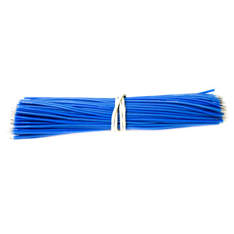100шт - провода силиконовые луженые 130 мм HEXIE 26 AWG (синие)