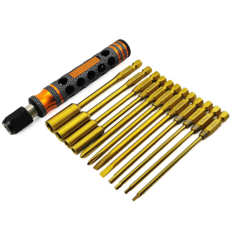 Screwdrivers set 12in1 RCTurn magnetic premium with titanium coating