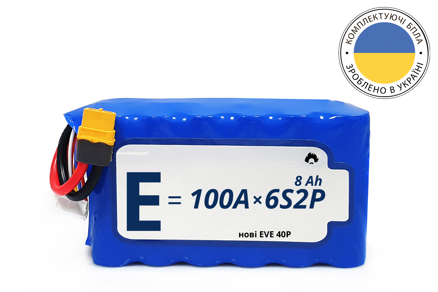Battery Energy Life Li-Ion 6S2P 21700-40P 12AWG XT60-F (001)