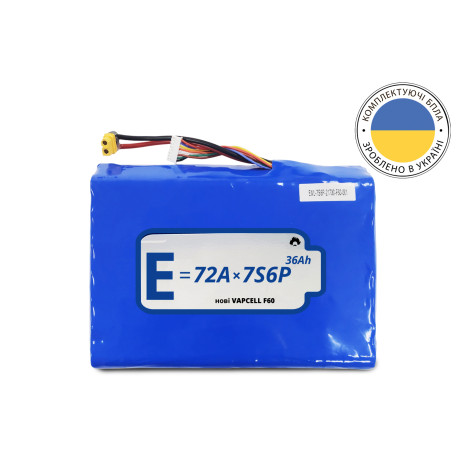 7S6P Energy Life 36000 mAh VAPCELL 21700-F60 Li-Ion 13AWG XT60-F (001)