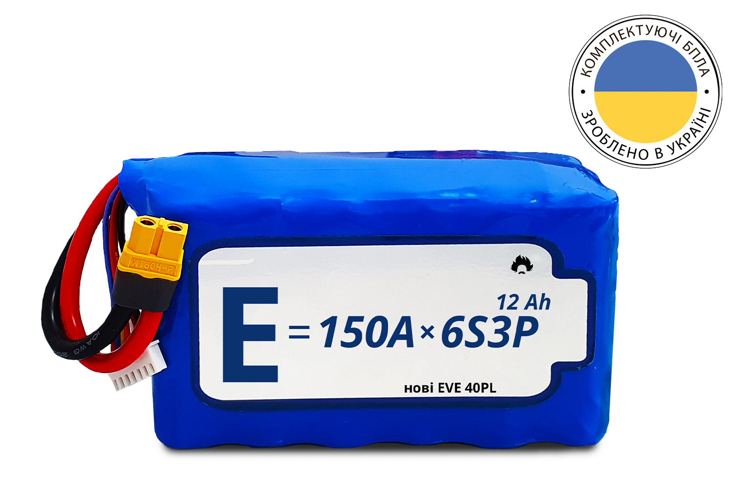 6S3P Energy Life 12000 mAh EVE 21700-40P Li-Ion 10AWG XT60-F (001)