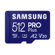 Samsung PRO Plus A2 MicroSDXC 512GB UHS-I V30 U3 R180/W130MB/s Memory Card + USB Card Reader