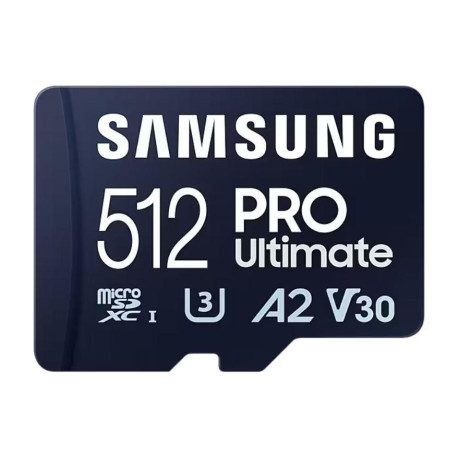 Карта памяти Samsung PRO Ultimate A2 MicroSDXC 512GB UHS-I V30 U3 R200/W130MB/s + SD адаптер