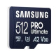 Карта памяти Samsung PRO Ultimate A2 MicroSDXC 512GB UHS-I V30 U3 R200/W130MB/s + SD адаптер