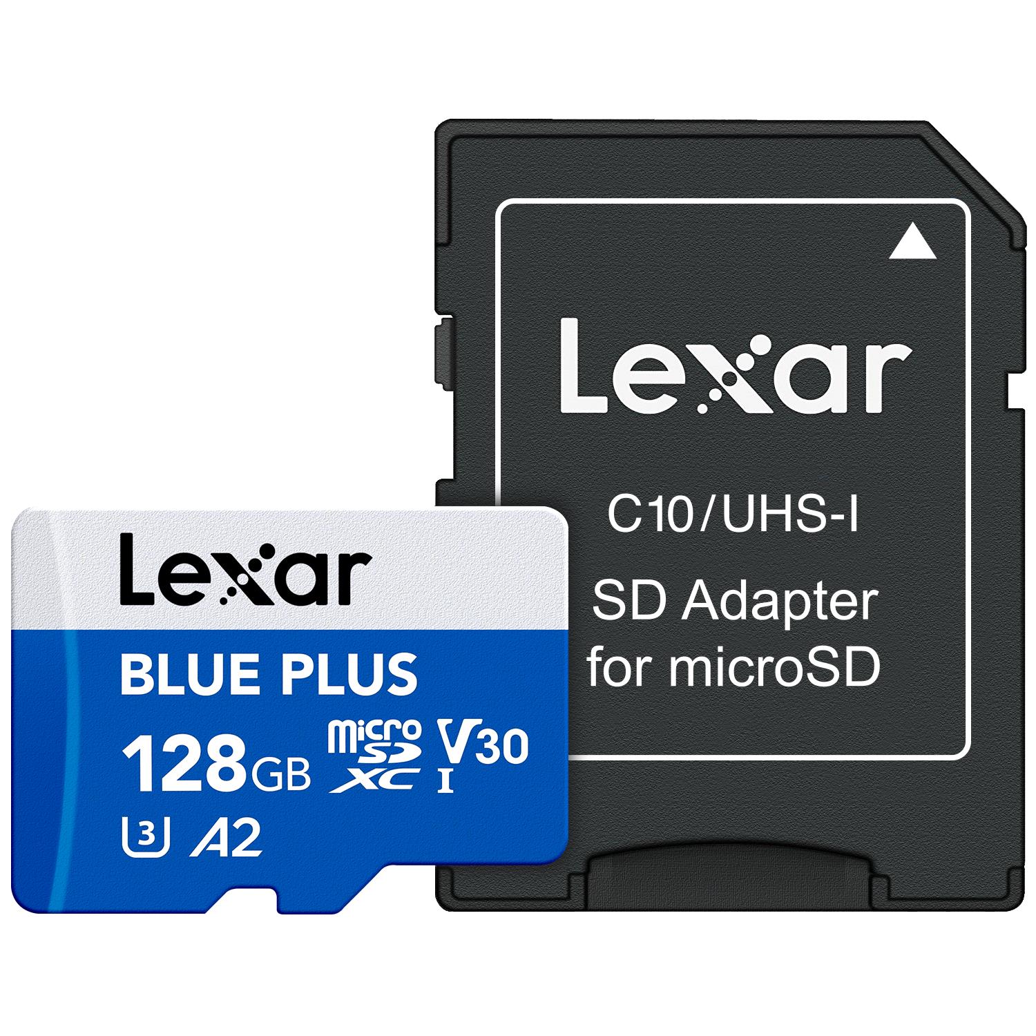 Memory card Lexar BLUE PLUS A2 MicroSDXC 128GB UHS-I V30 U3 R170MB/s + SD