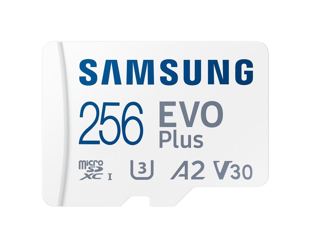 Карта пам’яті Samsung EVO PLUS A2 MicroSDXC 256GB UHS-I V30 U3 R160MB/s + SD адаптер