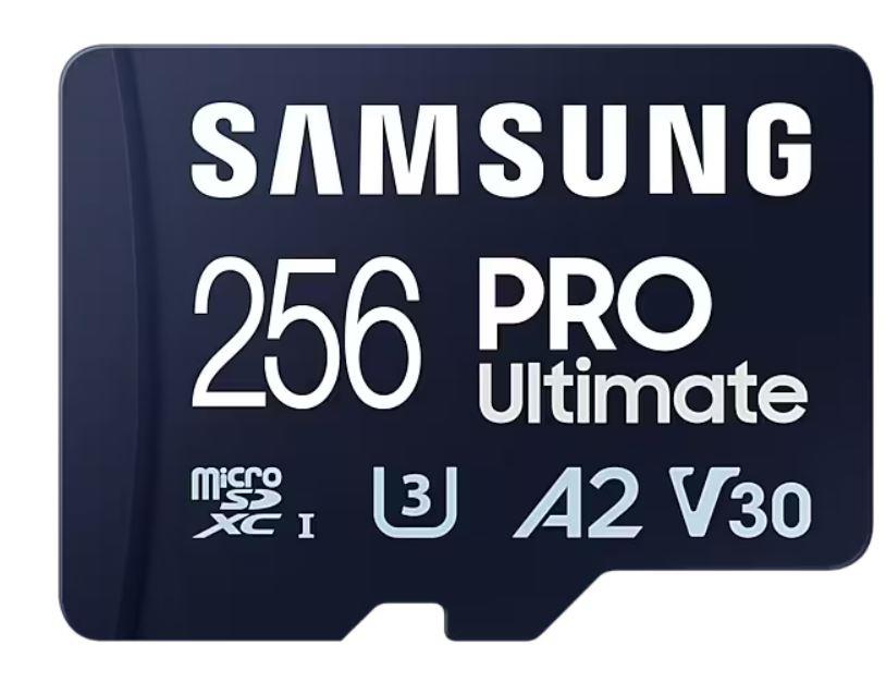 Карта памяти Samsung PRO Ultimate A2 MicroSDXC 256GB UHS-I V30 U3 R200/W130MB/s + SD адаптер