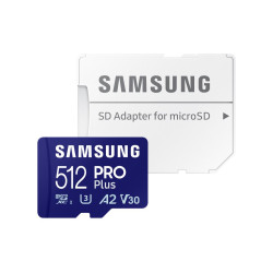 Samsung PRO Plus A2 MicroSDXC 512GB UHS-I V30 U3 R180/W130MB/s Memory Card + SD Adapter
