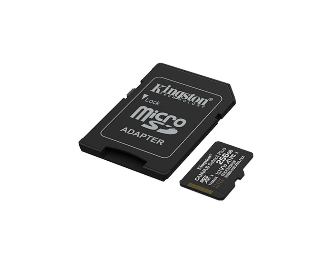 Карта памяти Kingston Canvas Select Plus A1 MicroSDXC 256GB UHS-I V10 U1 R150MB/s + SD