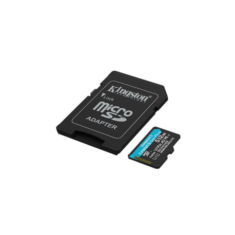 Kingston Canvas Go! Plus A2 MicroSDXC 512GB UHS-I V30 U3 R200MB/s Memory Card + SD