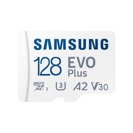 Карта пам’яті Samsung EVO PLUS A2 MicroSDXC 128GB UHS-I V30 U3 R160MB/s + SD адаптер