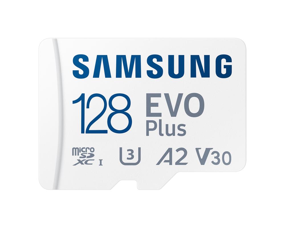 Карта пам’яті Samsung EVO PLUS A2 MicroSDXC 128GB UHS-I V30 U3 R160MB/s + SD адаптер