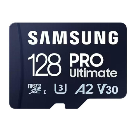 Карта памяти Samsung PRO Ultimate A2 MicroSDXC 128GB UHS-I V30 U3 R200/W130MB/s + SD адаптер