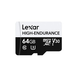Lexar High-Endurance MicroSDXC 64GB UHS-I V30 U3 R100MB/s Memory Card