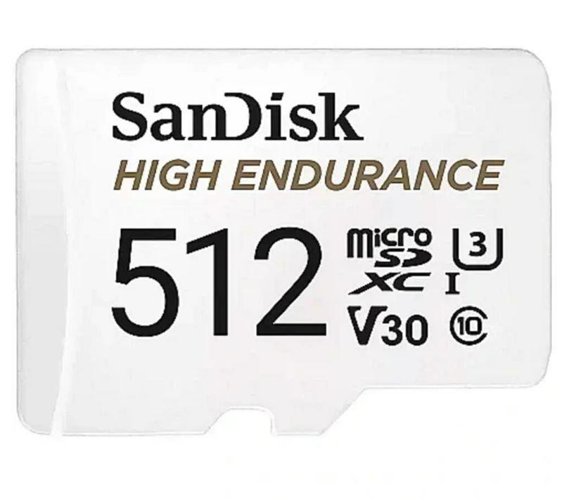 SanDisk High Endurance MicroSDXC 512GB V30 U3 R100/W40MB/s Memory Card