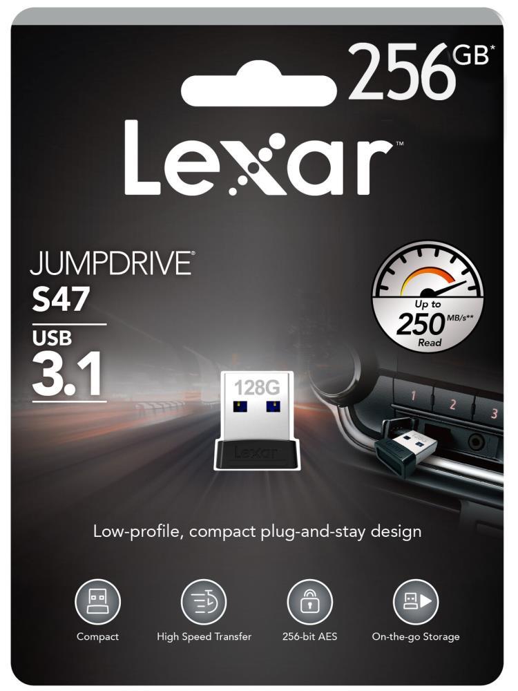 USB-A Lexar JumpDrive S47 256GB USB 3.1 Flash Drive