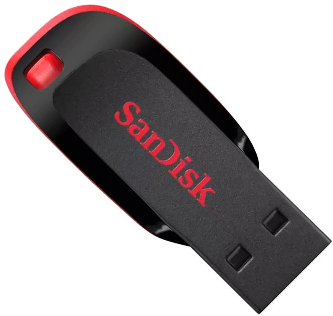USB-A SanDisk Cruzer Blade 16GB USB 2.0 Flash Drive (Black)