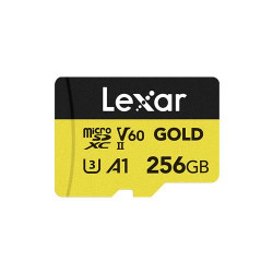 Lexar Professional GOLD A1 MicroSDXC 256GB UHS-II V60 U3 R280/W180MB/s Memory Card