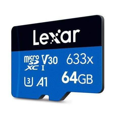 Карта пам’яті Lexar 633x A1 MicroSDXC 64GB UHS-I V30 U3 R100/W60MB/s