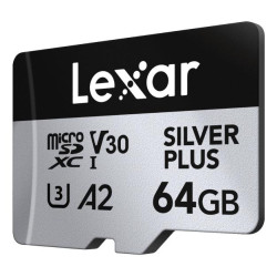 Карта пам’яті Lexar SILVER PLUS A2 MicroSDXC 64GB UHS-I V30 U3 R205/W150MB/s