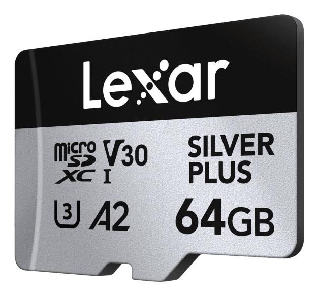 Карта пам’яті Lexar SILVER PLUS A2 MicroSDXC 64GB UHS-I V30 U3 R205/W150MB/s