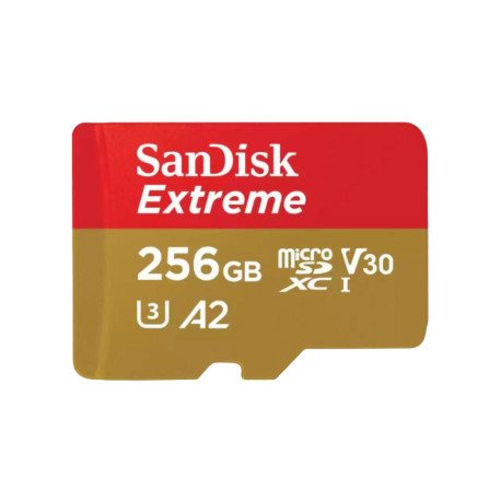 SanDisk Extreme A2 microSD Memory Card 256GB C10 UHS-I U3 V30 R190/W130MB/s