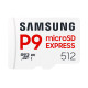 Samsung P9 EXPRESS A1 MicroSDXC 512GB UHS-I V30 U3 R800MB/s Memory Card