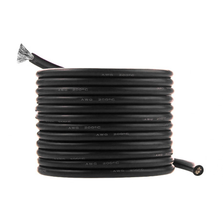 Провід силіконовий QJ 6 AWG (чорний), 1 метр