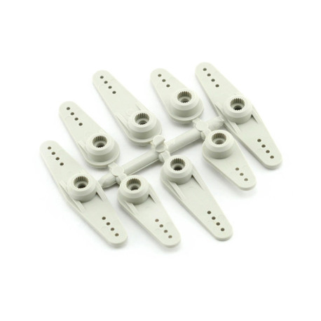 Haoye 25T Futaba servo horns, nylon, PowerHD set of 8 pieces.