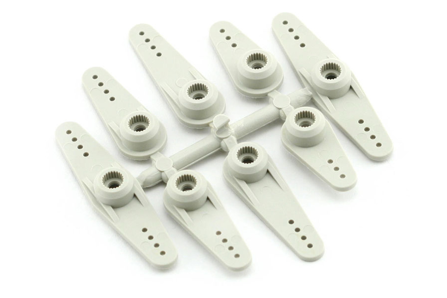 Haoye 25T Futaba servo horns, nylon, PowerHD set of 8 pieces.