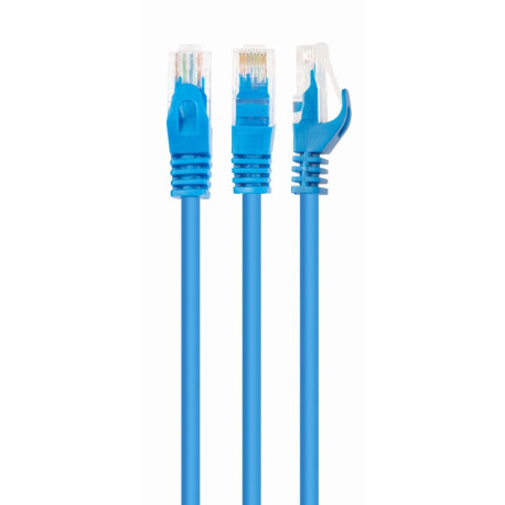 Patch cord Cablexpert UTP, category 6, molded, 50u" plug with latch, 5m, blue
