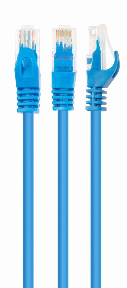 Patch cord Cablexpert UTP, category 6, molded, 50u" plug with latch, 5m, blue