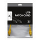 Patch cord Cablexpert UTP, category 6, molded, 50u" plug with latch, 0.25 m, yellow