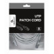 Patch cord Cablexpert UTP, category 6, molded, 50u" plug with latch, 5 m, grey