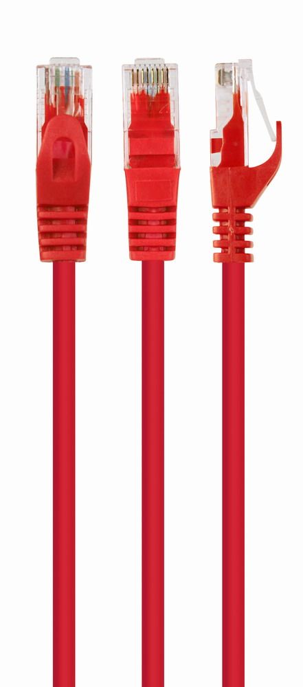 Patch cord Cablexpert UTP, category 6, molded, 50u" plug with latch, 3 m, red