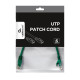 Patch cord Cablexpert UTP, category 6, molded, 50u" plug with latch, 0.25 m, green