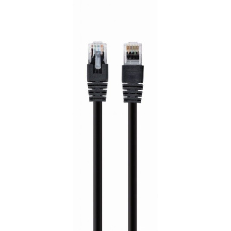 Patch cord Cablexpert UTP, category 5E, molded, 50u" plug with latch, 0.25 m, black