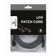 Patch cord Cablexpert UTP, category 6, molded, 50u" plug with latch, 5 m, black