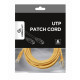 Patch cord Cablexpert UTP, category 6, molded, 50u" plug with strain relief, 3 m, yellow