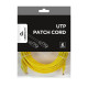 Patch cord Cablexpert UTP, category 6, molded, 50u" plug with latch, 5m, yellow