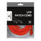 Patch cord Cablexpert UTP, category 6, molded, 50u" plug with latch, 10 m, red
