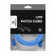 Patch cord Cablexpert UTP, category 6, molded, 50u" plug with latch, 10 m, blue
