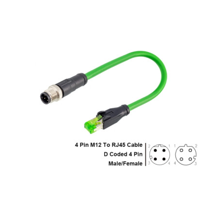 Коннектор M12 CAZN CM11-M12-A1-P4D/RJ45-2M