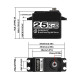 Серводвигатель бесколлекторный стандарт 60г DSServo BLS3225 BLDC 25кг/0,05сек/8.4В цифровой IP66 (270)